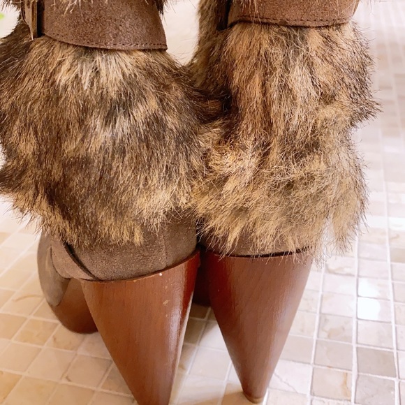 Nine West fur suede boots 7 nwot - Picture 5 of 7